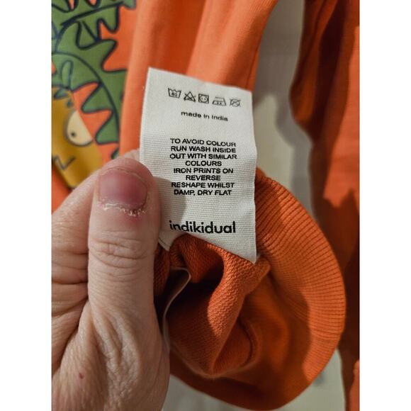 Indikidual Orange Zig Zag Cactus Long Sleeve Sweatshirt Size 2/3y‎ NWT - Picture 8 of 9